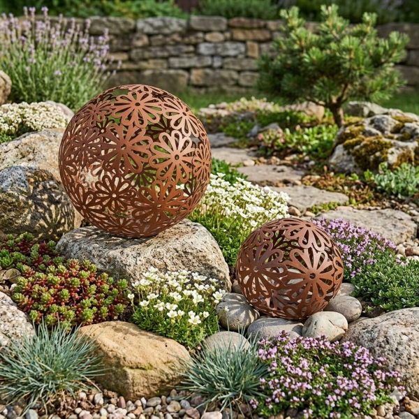 Wunderschöne Dekokugel mit Blütenmuster - 2er Set